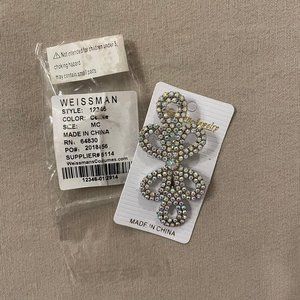 Weissman Rhinstone Silver Hairclip NEW